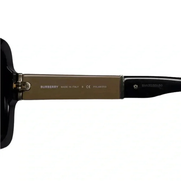 Burberry B 4160 3433/T3 Sunglasses Black w/ Classic Plaid polarized - Picture 7 of 7